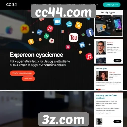 Tendências de design no site cc44.com